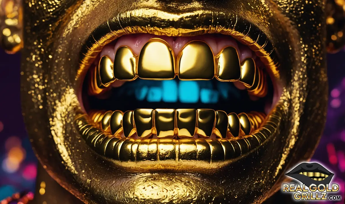 gold grillz with a gold face